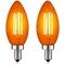 Luxrite B11 LED Orange Light Bulbs 4.5W 40W Equivalent Colored Glass E12 Candelabra Base, 2PK LR21746-2PK - alternate 1